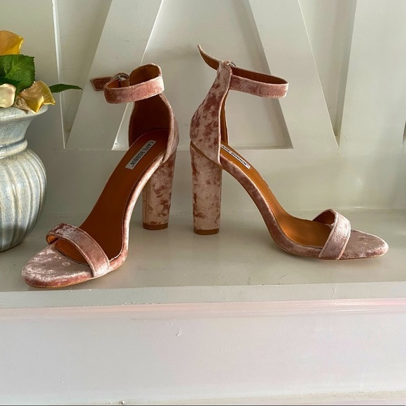 Cape Robbin Shoes - CAPE Robbins Connie Blush Pink Velvet  Heels size 9 worn once